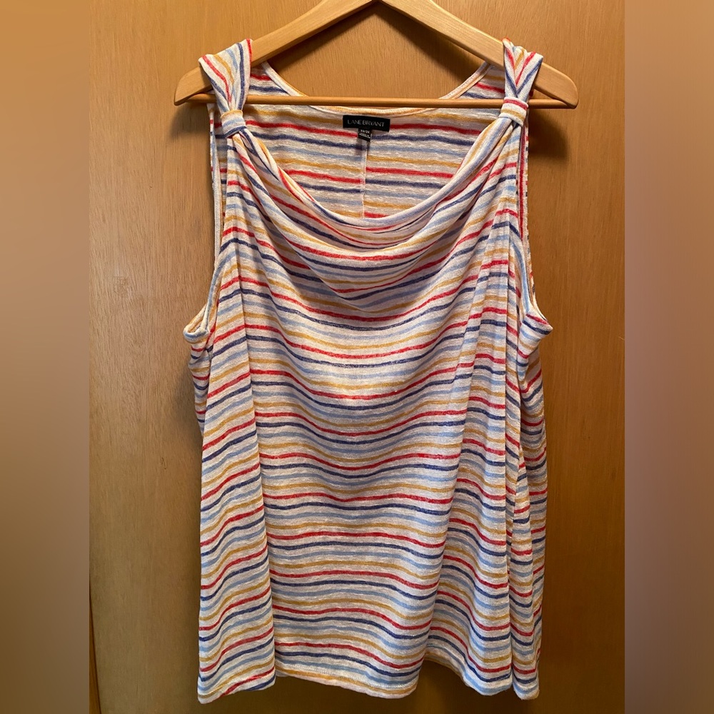 Lane Bryant Multicolor Striped Tank Top